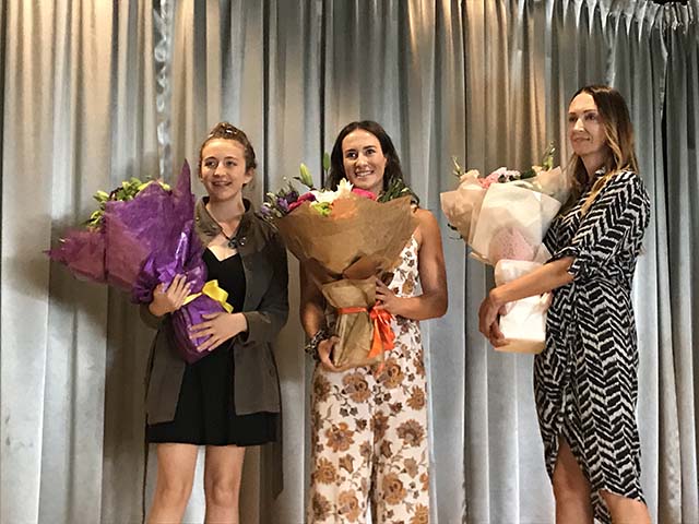 Pictured: Emily Healy, Maya Stewart and Saffron Quantrell IWDscholarships2019