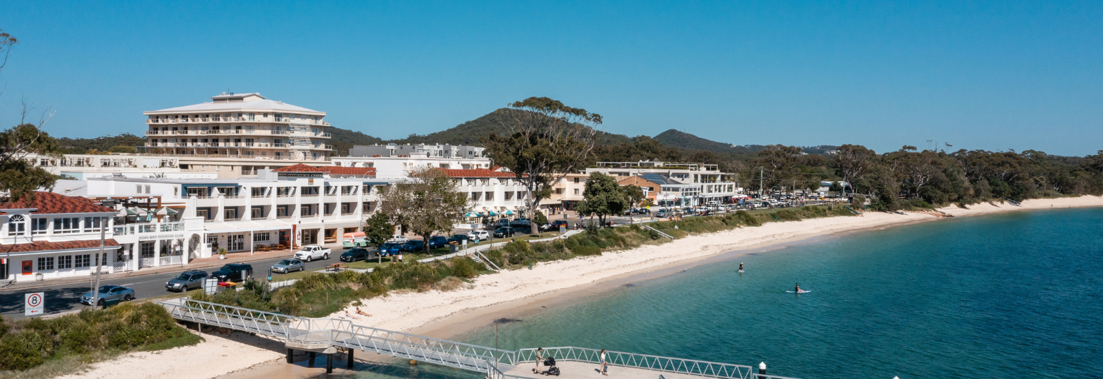 Image of Shoal Bay foreshore and buildings banner image