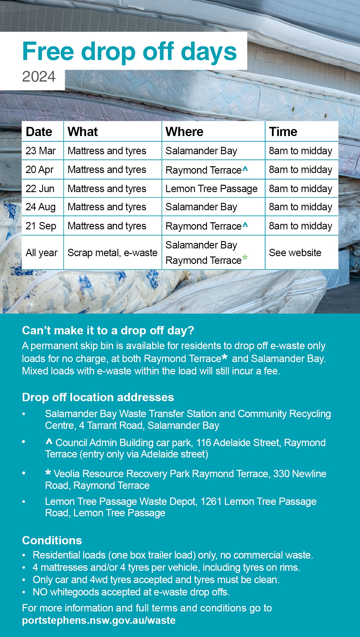 Free Drop Off Days 2023
