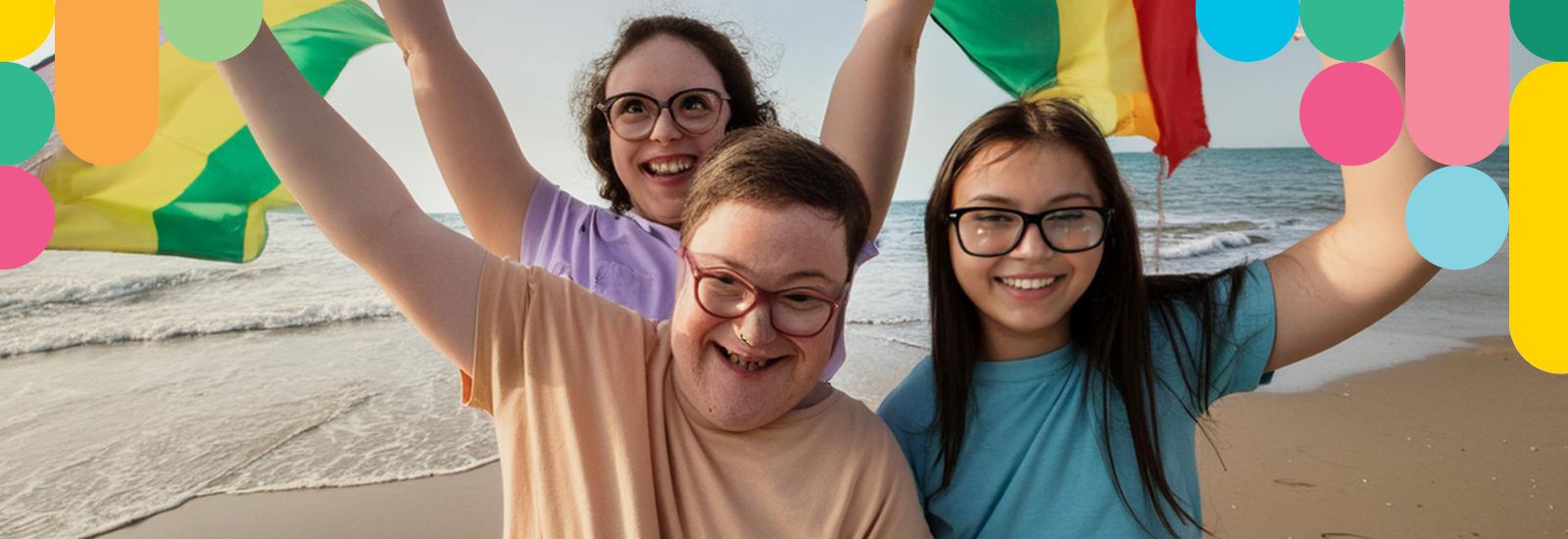 Young people on the beach banner image