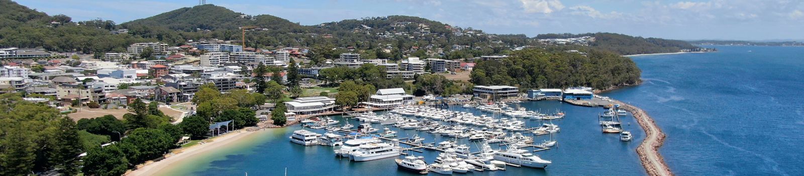 Aerial shot over Nelson Bay  banner image