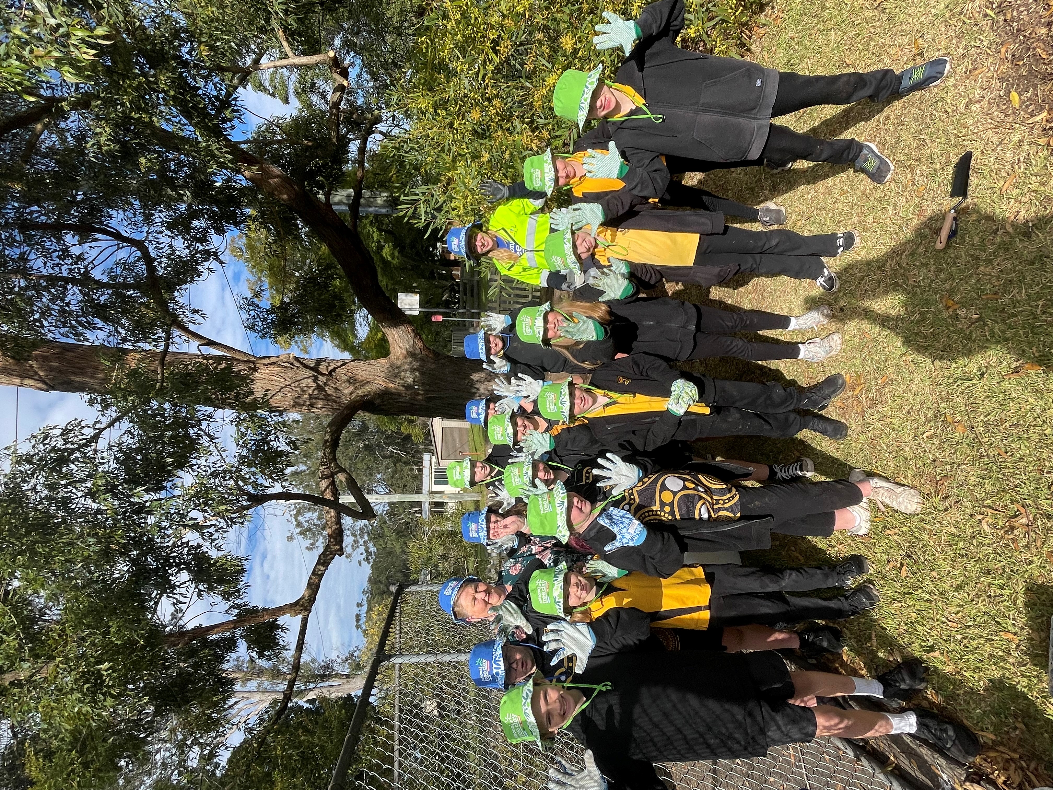 School kids celebrating National Tree Day