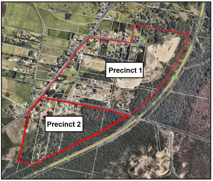 Fullerton Cove precincts map