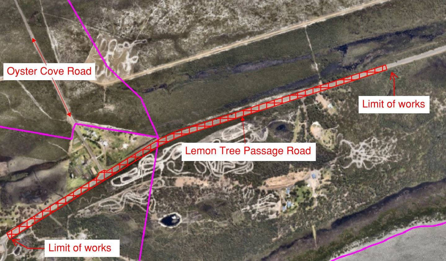 LTP Road - Oyster Cove Rd - map