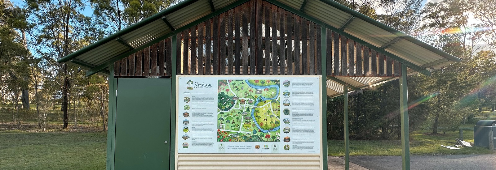 A sign with information and a map of Seaham