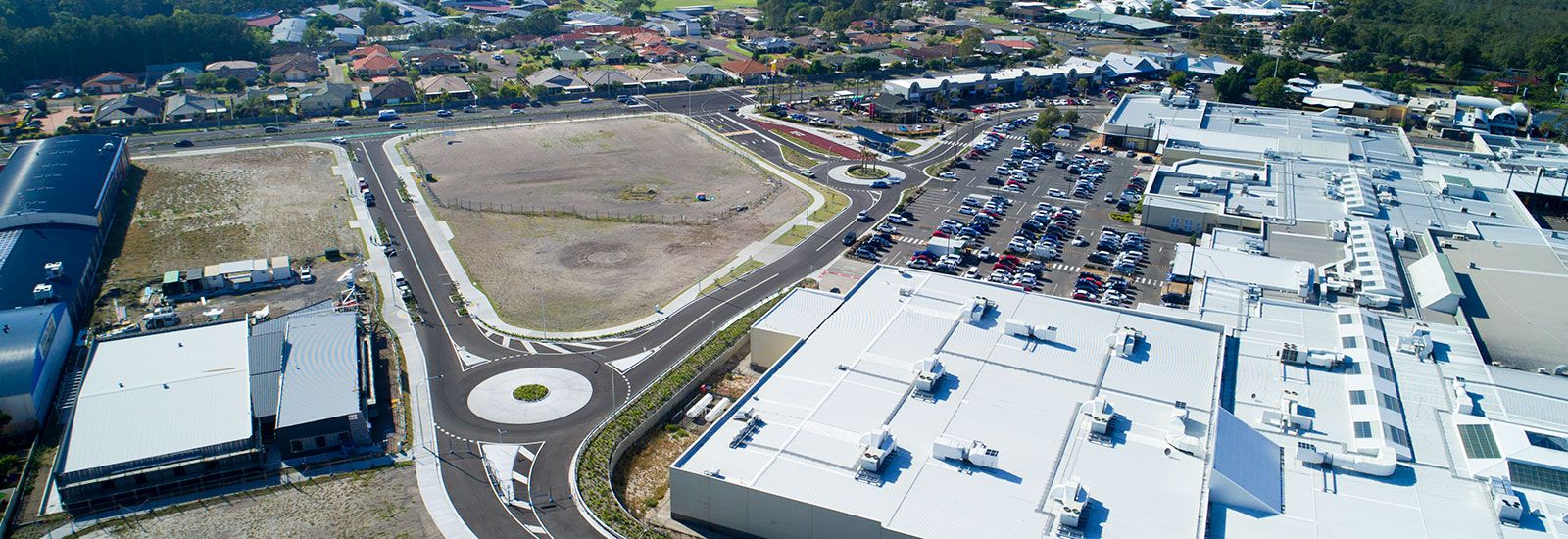 Salamnder bay town centre image taken from a drone banner image