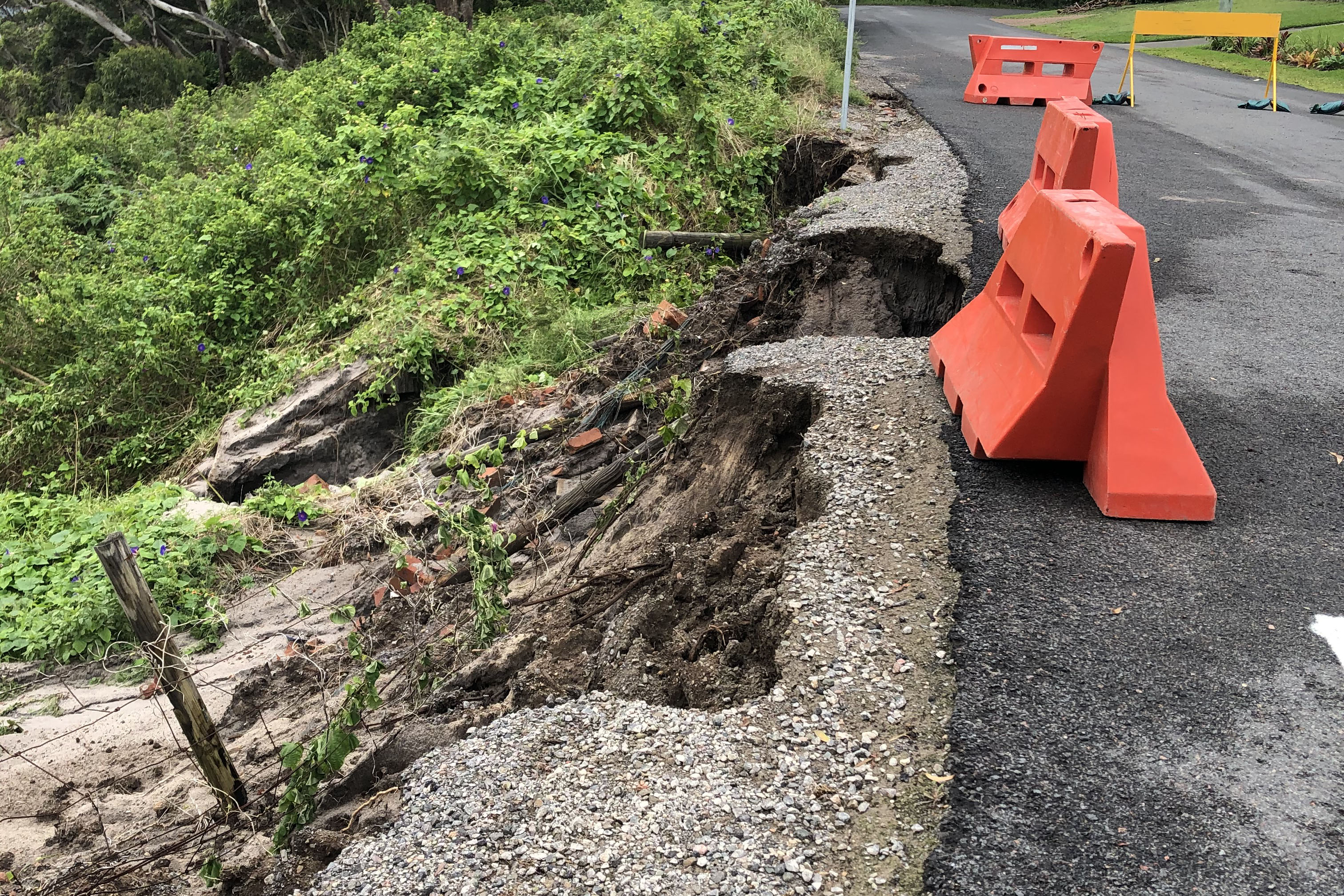 Landslip at Fingal Bay