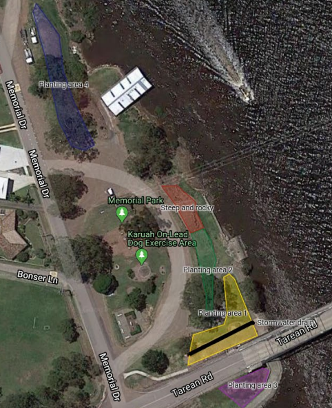 Google maps view of Karuah's riverbank