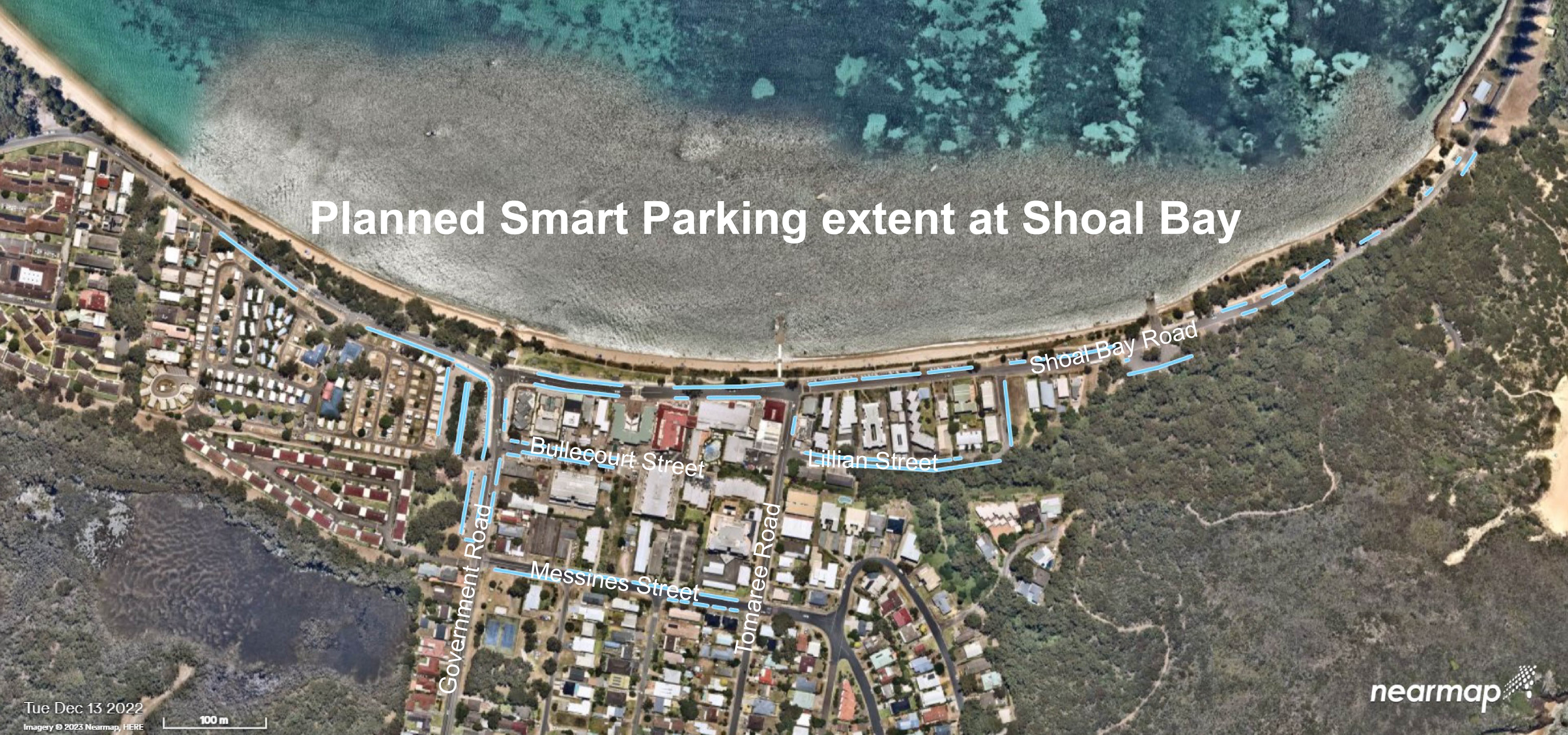 Shoal Bay Smart Parking Extent Map