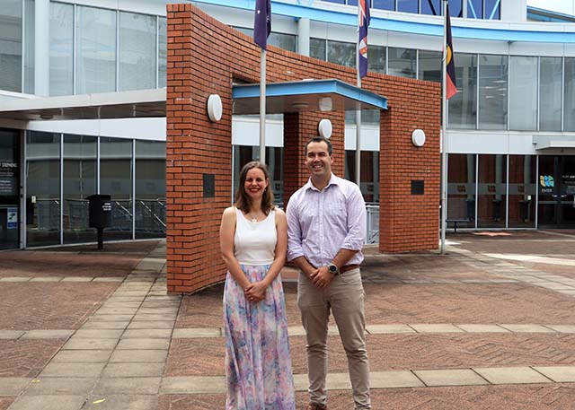 Pictured: Port Stephens’ Australia Day Ambassador Kathy Rimmer with Mayor Ryan Palmer Kate Rimmer