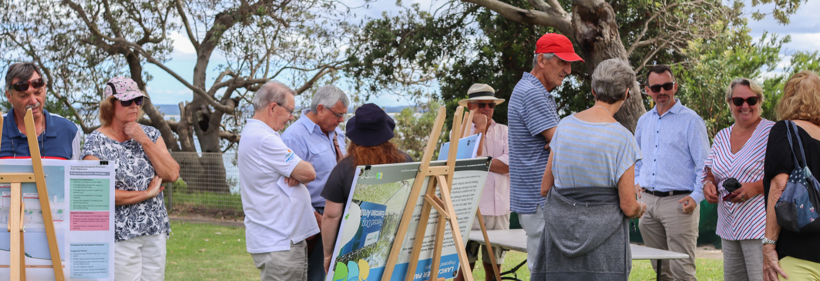 Group of people at a park banner image