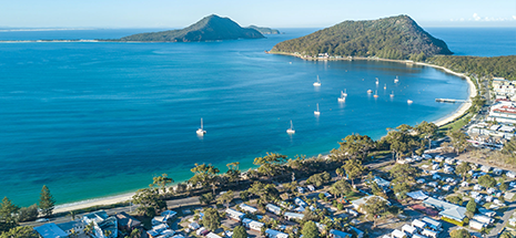 Aerial photograph of Shoal Bay Aerial photograph of Shoal Bay